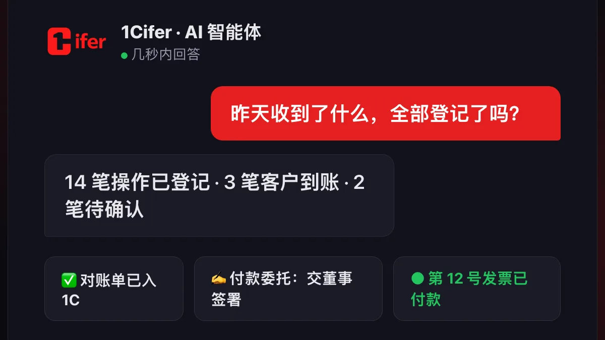 AI 智能体从 Forte 银行获取对账单，将操作登记到 1C，并准备好待确认的付款委托